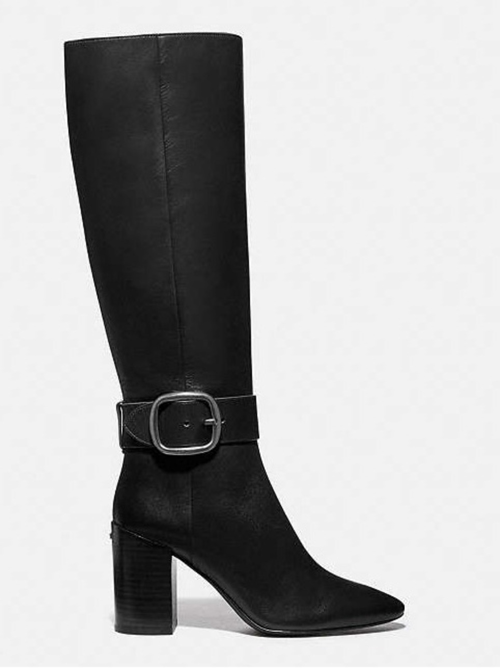 Coach Soho Buckle Leather Knee High Boots Evelyn Buckle Boots Black | G4435 - Picture 4 of 16